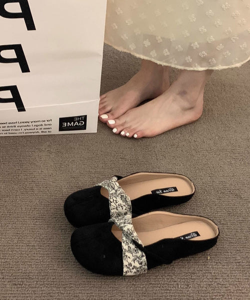 Splicing Chic Suede Boutique Slide Yellow Sandals FashionChic