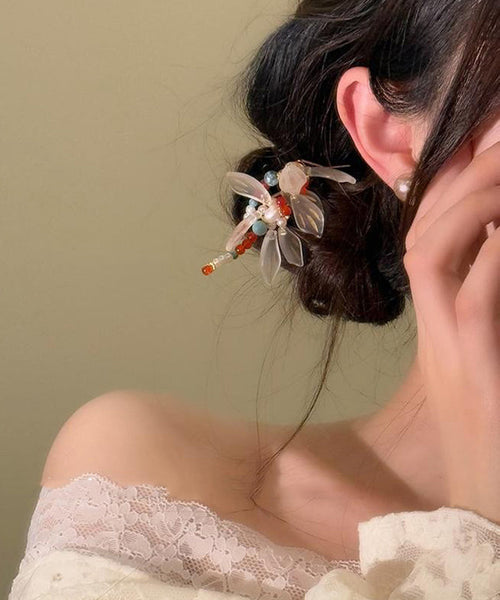 Dragonfly Style Chinese Alloy U-Shaped Hairpin Turquoise FashionChic