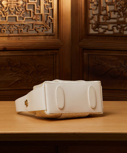 Tote Bag Beige Chinese Style Versatile Jacquard FashionChic