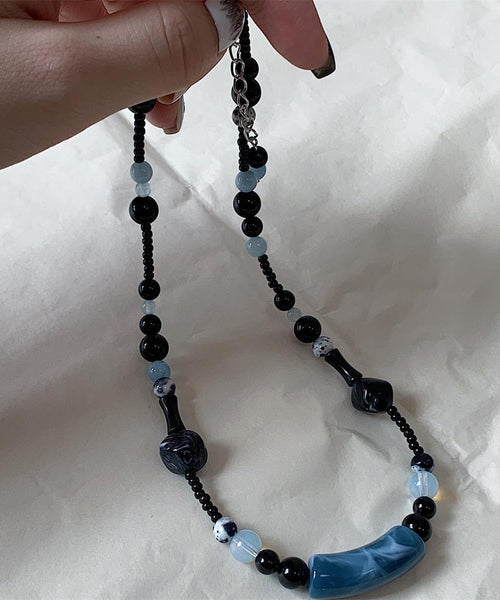 Gratuated Style Alloy Chinese Black Necklace Beading Bead FashionChic