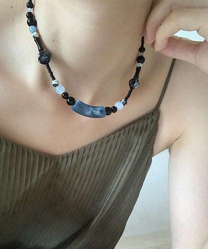 Gratuated Style Alloy Chinese Black Necklace Beading Bead FashionChic