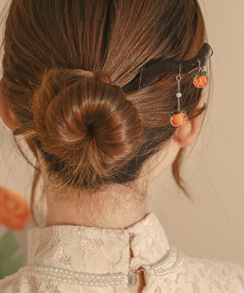 Tassel Style Hairpin Black Wooden Chinese Persimmons FashionChic