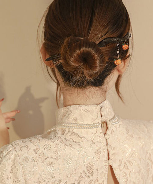 Tassel Style Hairpin Black Wooden Chinese Persimmons FashionChic