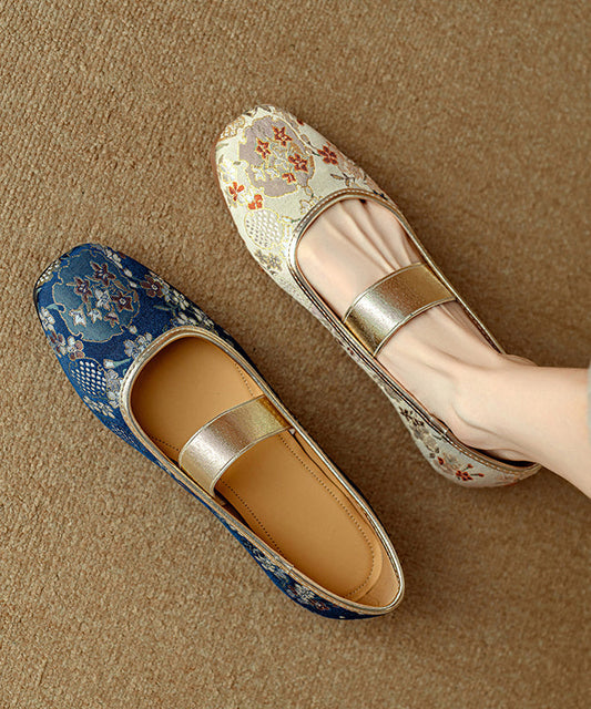 Blue For Splicing Women Style Shoes Chinese Embroidered Flat FashionChic