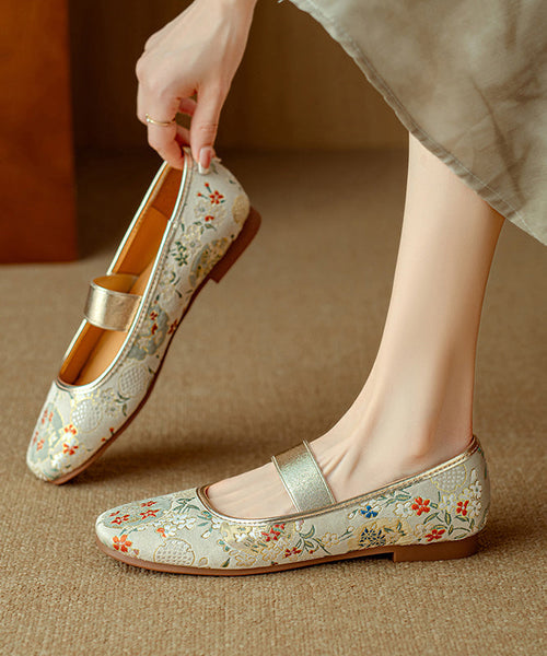 Blue For Splicing Women Style Shoes Chinese Embroidered Flat FashionChic