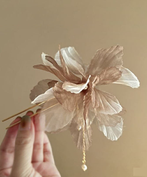 Champagne Style Chinese Tassel Alloy Hairpin Pearl Chiffon FashionChic