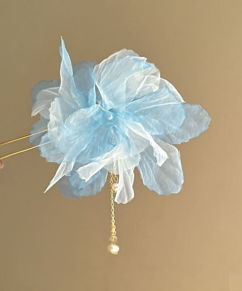 Champagne Style Chinese Tassel Alloy Hairpin Pearl Chiffon FashionChic