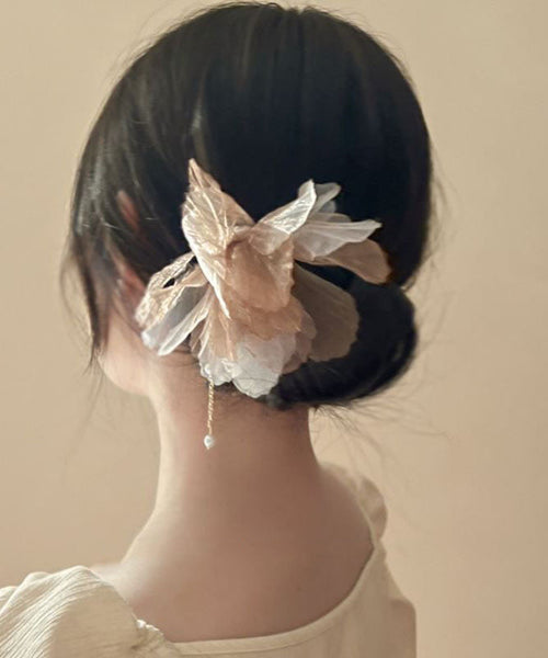 Champagne Style Chinese Tassel Alloy Hairpin Pearl Chiffon FashionChic
