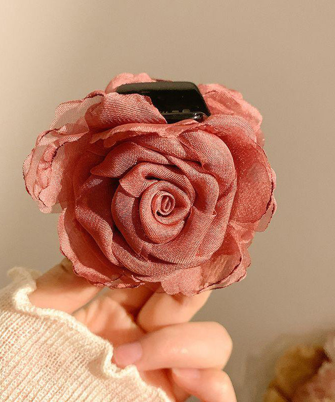 Chinese Style Coffee Tulle Rose Hairpin RG012 ABC