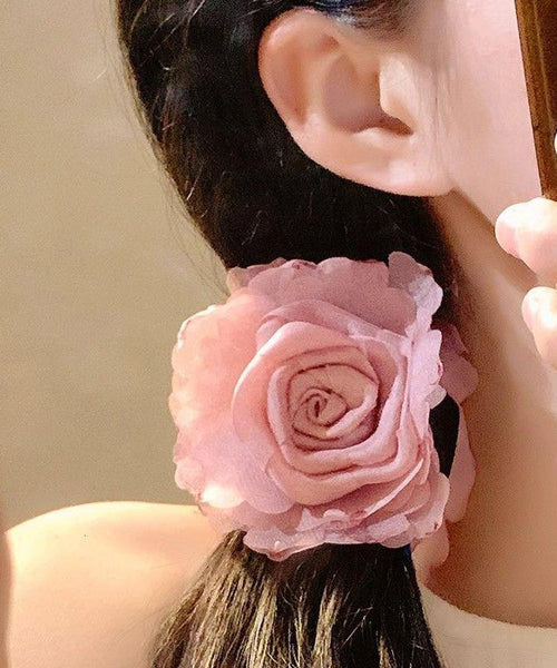 Chinese Style Coffee Tulle Rose Hairpin RG012 ABC