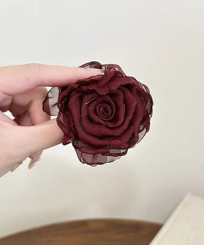 Chinese Style Coffee Tulle Rose Hairpin RG012 ABC
