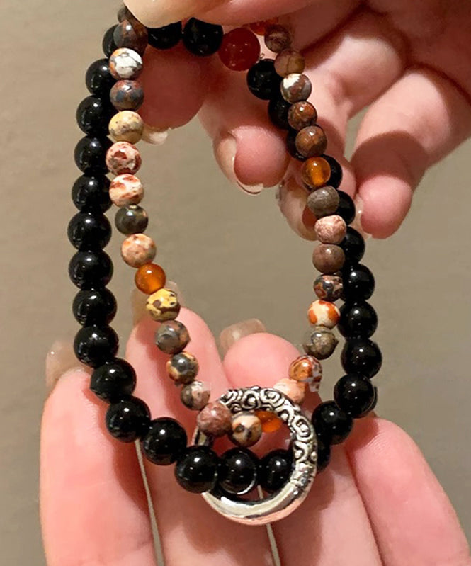 Chinese Ping Copper Glass Style Buckle Bracelet Beading Overgild FashionChic