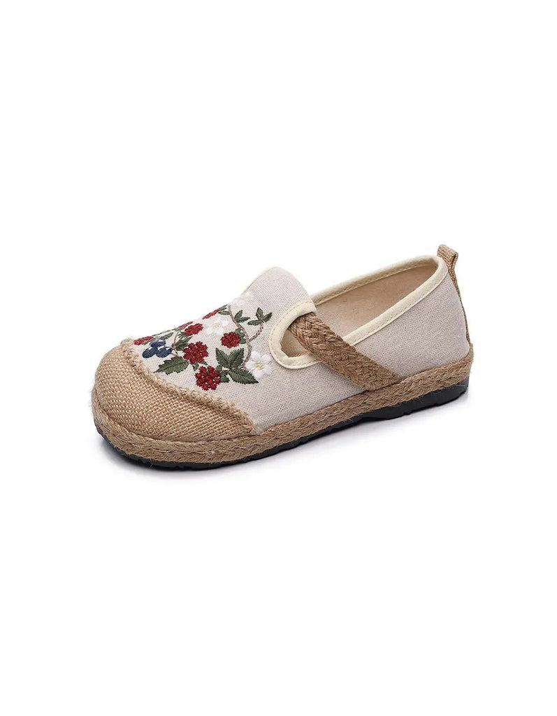 Chinese Style Embroidery Flower Linen Shoes Ada Fashion