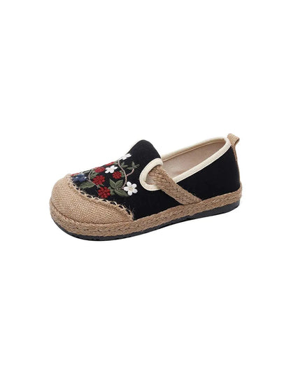 Chinese Style Embroidery Flower Linen Shoes Ada Fashion