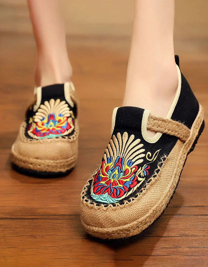 Chinese Style Embroidery Linen Oriental Shoes Ada Fashion