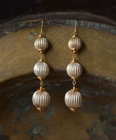 Alloy Style LanternDrop Copper Earrings Gold Chinese FashionChic