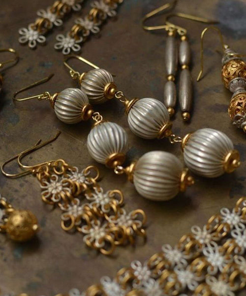 Alloy Style LanternDrop Copper Earrings Gold Chinese FashionChic