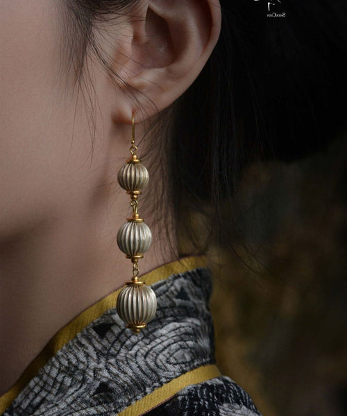 Alloy Style LanternDrop Copper Earrings Gold Chinese FashionChic
