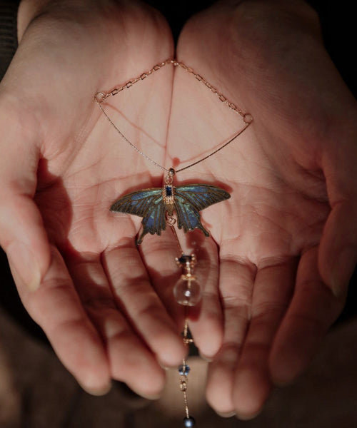 Bead Overgild Zircon Pendant Gold Style Copper Glass Wing Chinese FashionChic