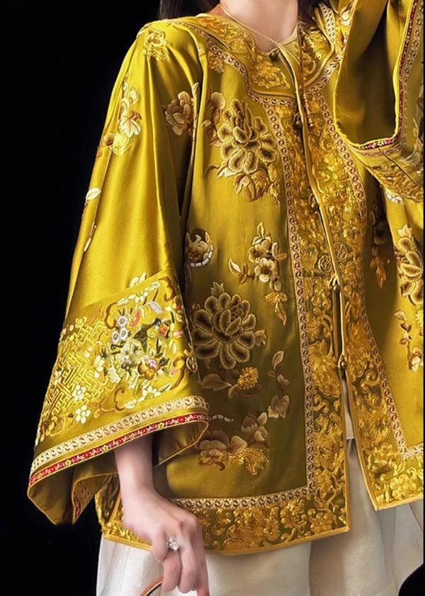 Chinese Style Gold Handmade Embroidered Coat Fall WP042 NZ-CTS241107