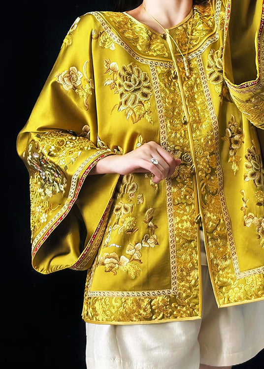 Chinese Style Gold Handmade Embroidered Coat Fall WP042 NZ-CTS241107