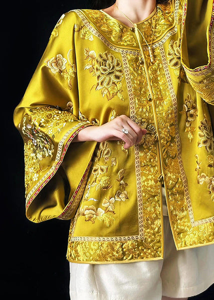 Chinese Style Gold Handmade Embroidered Coat Fall WP042 NZ-CTS241107