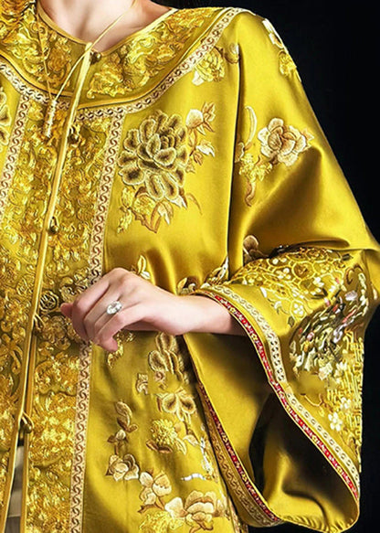 Chinese Style Gold Handmade Embroidered Coat Fall WP042 NZ-CTS241107