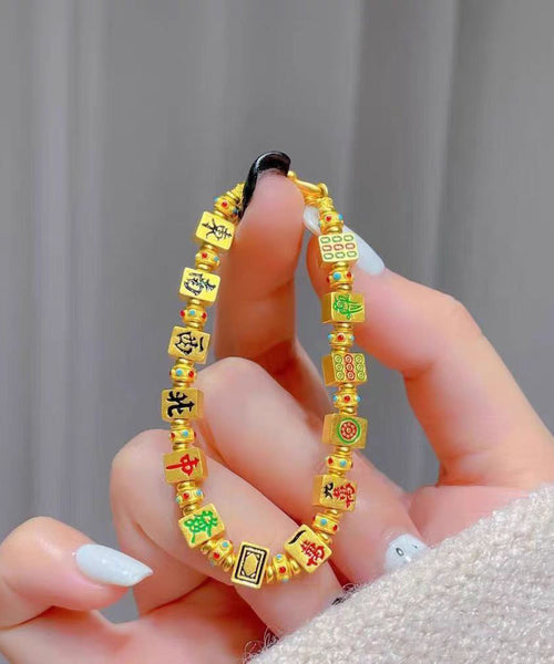 Sterling Silver Gold Charm Mahjong Style Overgild Chinese FashionChic