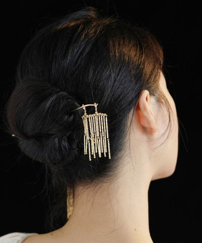 Hairpin Chinese Gold Sterling Style Silver Tassel Overgild FashionChic