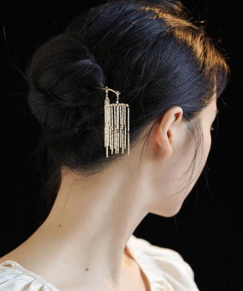 Hairpin Chinese Gold Sterling Style Silver Tassel Overgild FashionChic