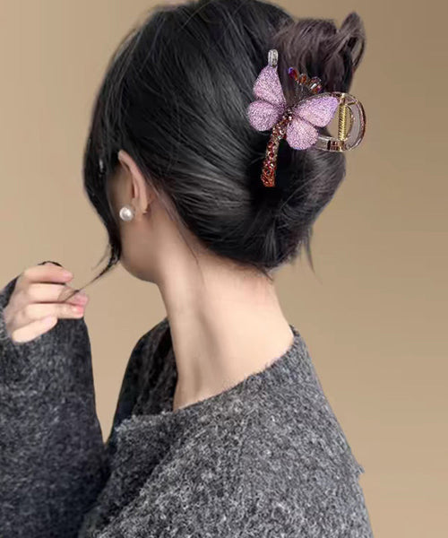 Zircon Butterfly Embroidery Green Chinese Hairpin Style Acrylic FashionChic