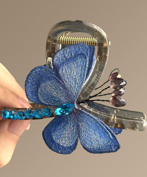 Zircon Butterfly Embroidery Green Chinese Hairpin Style Acrylic FashionChic