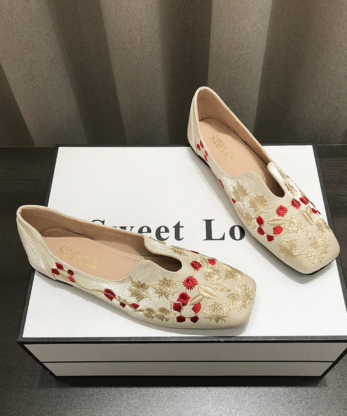 Chinese Style Light Green Embroidery Penny Loafers XC1047 Ada Fashion