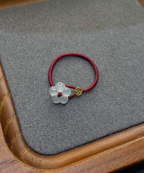 Chinese Style Mulberry Hand Woven Glaze Floral Rings PO001 JEW-RIN240729