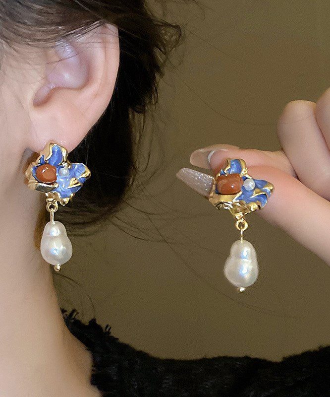 Multicolor Style Drip Alloy Glaze Asymmetrical Pearl Chinese Drop FashionChic