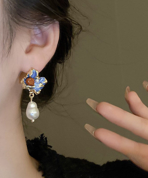 Multicolor Style Drip Alloy Glaze Asymmetrical Pearl Chinese Drop FashionChic