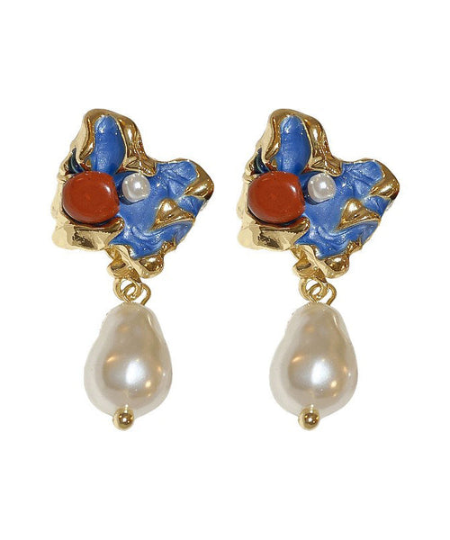 Multicolor Style Drip Alloy Glaze Asymmetrical Pearl Chinese Drop FashionChic