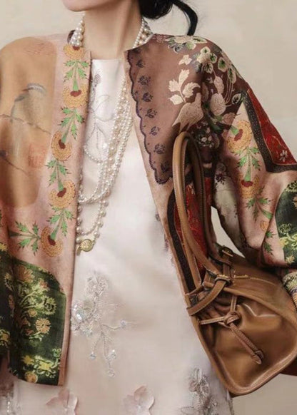 Chinese Style O-Neck Print Coats Spring TY016