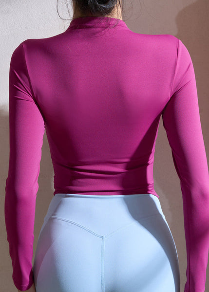 Neck Spring Yoga Chinese Tops Purple High Style FashionChic