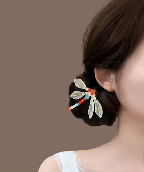 Dragonfly Style Rainbow Chinese Hairpin Overgild U-Shaped FashionChic