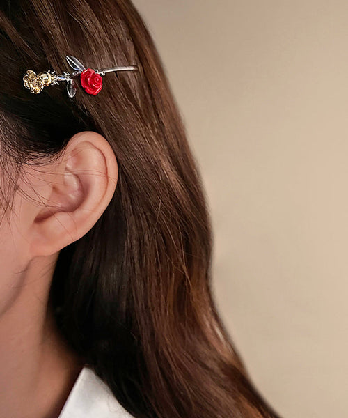 Chinese Style Resin Hairpin Silk Alloy Rose FashionChic