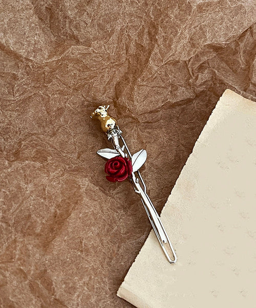 Chinese Style Resin Hairpin Silk Alloy Rose FashionChic