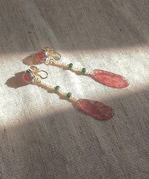 Water Style Drop Alloy Chinese Crystal Red Resin Watermelon FashionChic