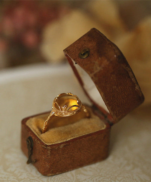 Style Crystal Silver Yellow Overgild Rings Chinese Sterling FashionChic