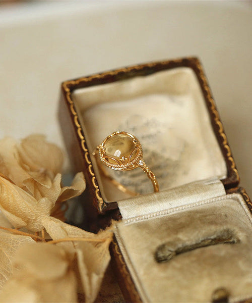Style Crystal Silver Yellow Overgild Rings Chinese Sterling FashionChic