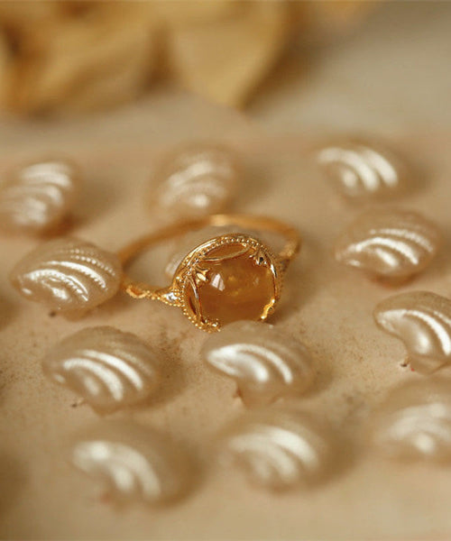Style Crystal Silver Yellow Overgild Rings Chinese Sterling FashionChic