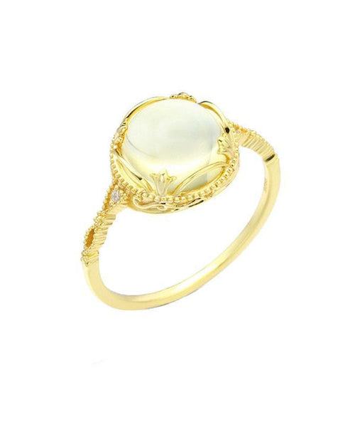 Style Crystal Silver Yellow Overgild Rings Chinese Sterling FashionChic