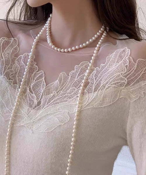 Classy Alloy Multi Layer Pearl Beading Pendant Necklace YU013 ABC