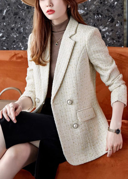 Classy Apricot Double Breast Woolen Coat Spring YJ038 ABC
