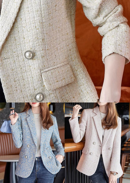 Classy Apricot Double Breast Woolen Coat Spring YJ038 ABC